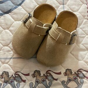 Kids Tan Buckle Shoes